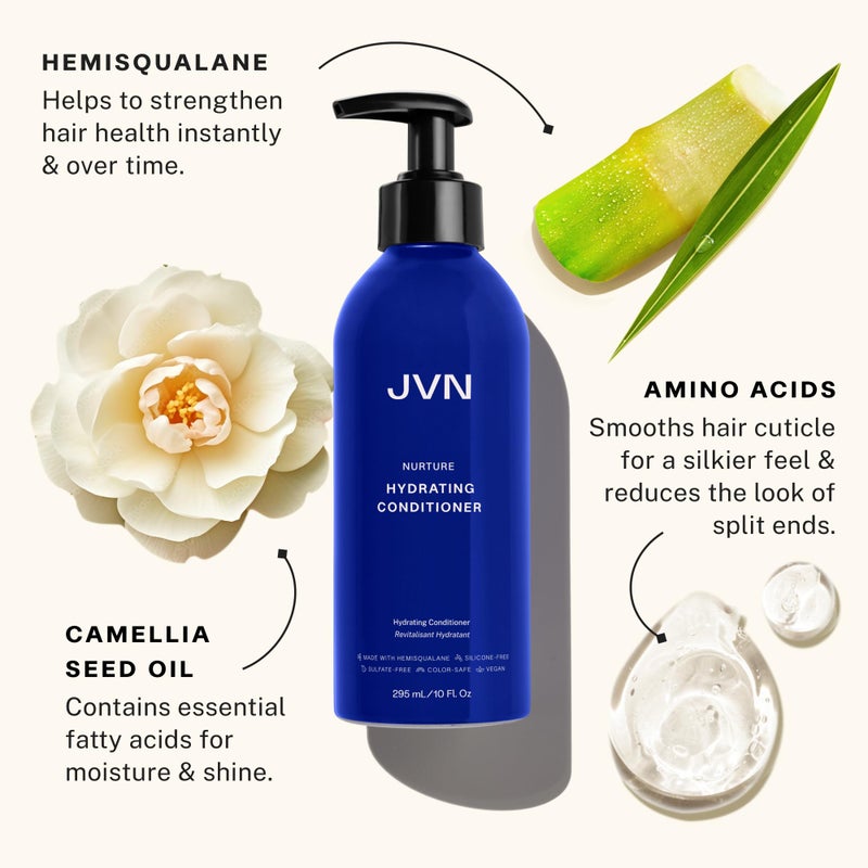 JVN Embody Volumizing Shampoo and Nurture Hydrating Conditioner Duo, 20 fl oz, Increases Body and Fullness, Moisturizing Conditioner for Dry Hair, Silicone and Sulfate-Free, Haircare for Women and Men - Image 3